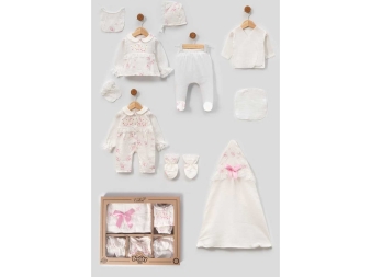 UNISEX 1/3 AY ÇİÇEK KABARTMALI MÜSLİN 10 LU SET