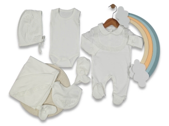 UNISEX 1/1 AY GÜPÜR DANTELLİ 7 Lİ ZIBIN SET 