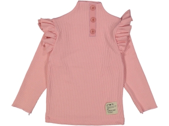 KIZ 3/12 YAŞ KENARLARI FIRFIRLI DİK YAKA DÜĞMELİ BADİ