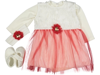 KIZ TEL GÜLLÜ RENKLİ MEVLÜT SET