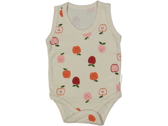 UNISEX 3/12 AY ELMA DESEN ASKILI KÜÇÜK BADİ