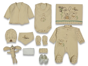 UNISEX 0/3 AY TAVŞANLI 10’LU ORGANİK LÜX BAMBU ZIB