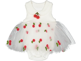 KIZ 6/18 AY KİRAZLI TÜLLÜ ELBİSE 