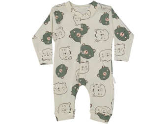 UNISEX 3/9 AY AYI KAFASI BASKILI MANŞETLİ TULUM 