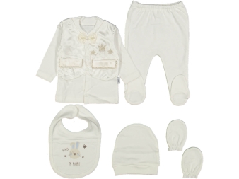 ERKEK 1/3 AY SİMLİ TAÇ NAKIŞLI CEPKENLİ 5'Lİ ZIBIN SET 