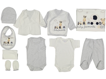 ERKEK 1/3 AY FİL TAVŞAN KANAVİÇE NAKIŞLI 10 LU ZIBIN SET