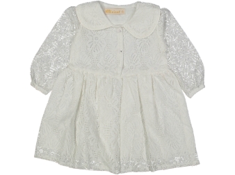 KIZ 2/5 YAŞ YAKALI PAMUK JAKAR DANTEL ELBİSE