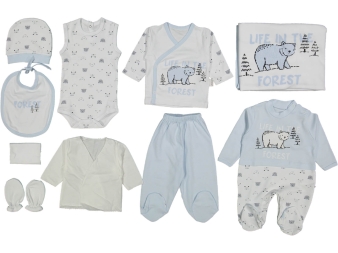 ERKEK 3/3 AY FOREST AYI BASKILI TULUMLU 10 LU ZIBIN SET 