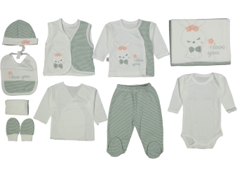 KIZ 1/3 AY TAVŞAN TRİKO 10LU ZIBIN SET