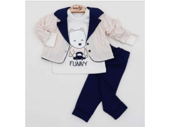 ERKEK 3/9 AY FUNNY 3LÜ CEKET TAKIM