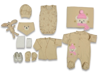 UNISEX 0/3 AY 10 LU ORGANİK PELÜŞ ATKILI AYILI LÜX