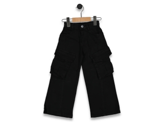 KIZ 13/16 YAŞ  GENİŞ PAÇA TORBA CEPLİ  KOT PANTOLON