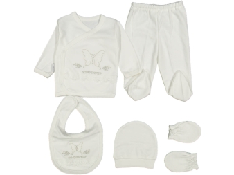 KIZ 1/3 AY KELEBEK NAKIŞLI 5'Lİ ZIBIN SET