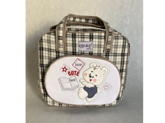 UNISEX EKOSE KUMAŞ KOŞAN AYI TEK ÇANTA