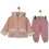 KIZ 1/4 YAŞ PELUŞ CEPLİ SÜET MONTLU 3LÜ KIZ TAKIM